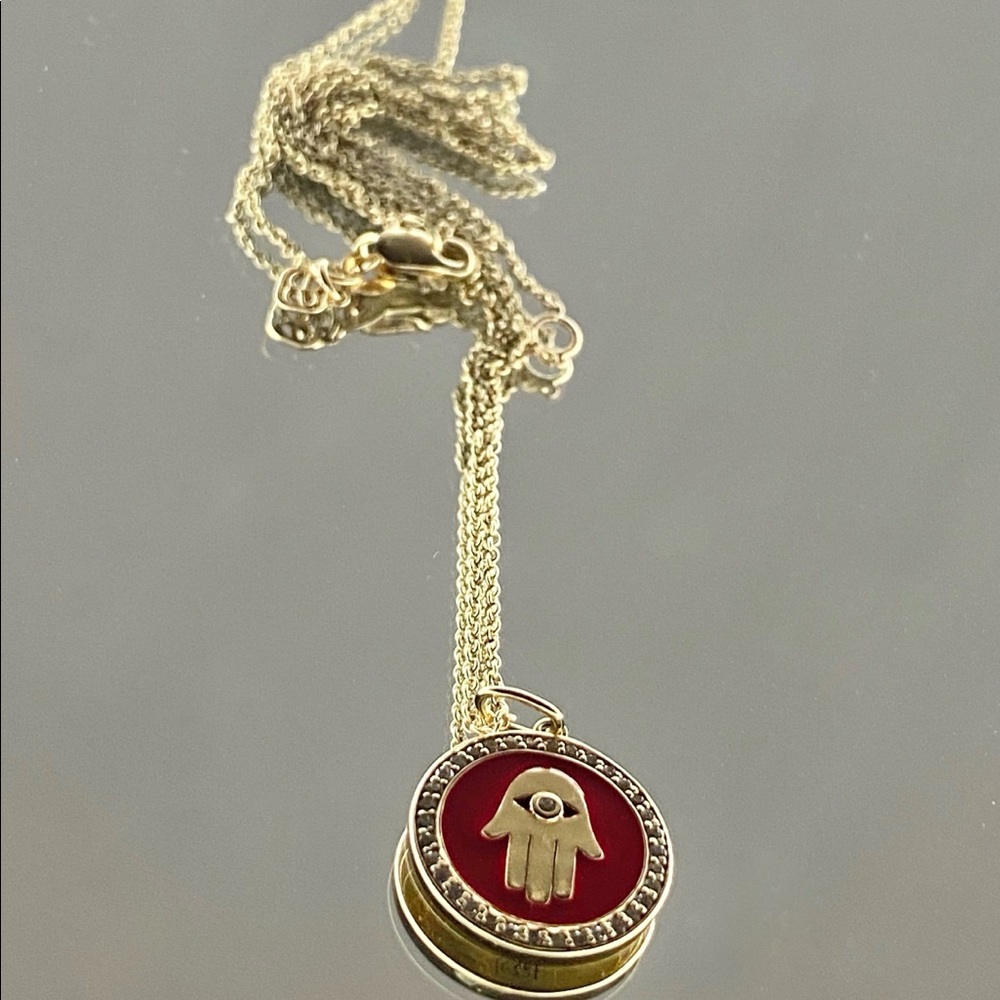 Sydney Evan Hamsa Necklace w/Diamonds 14 K gold